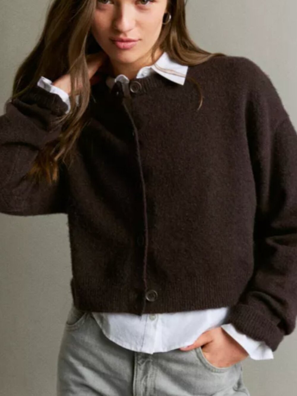 Bershka Textured Button-Up Cardigan – Size Small